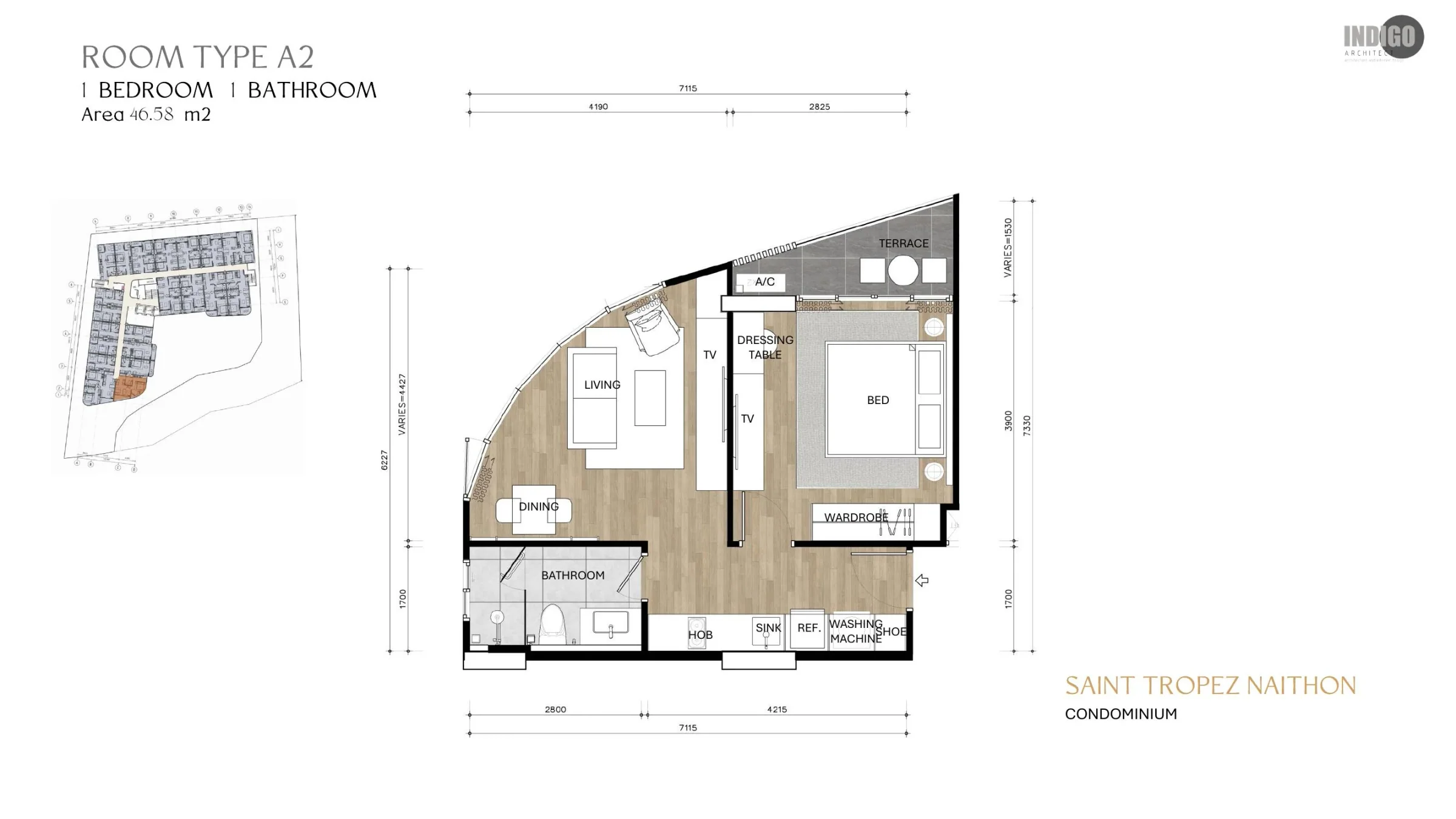 Saint Tropez Naithon — 1-bedroom floor plan