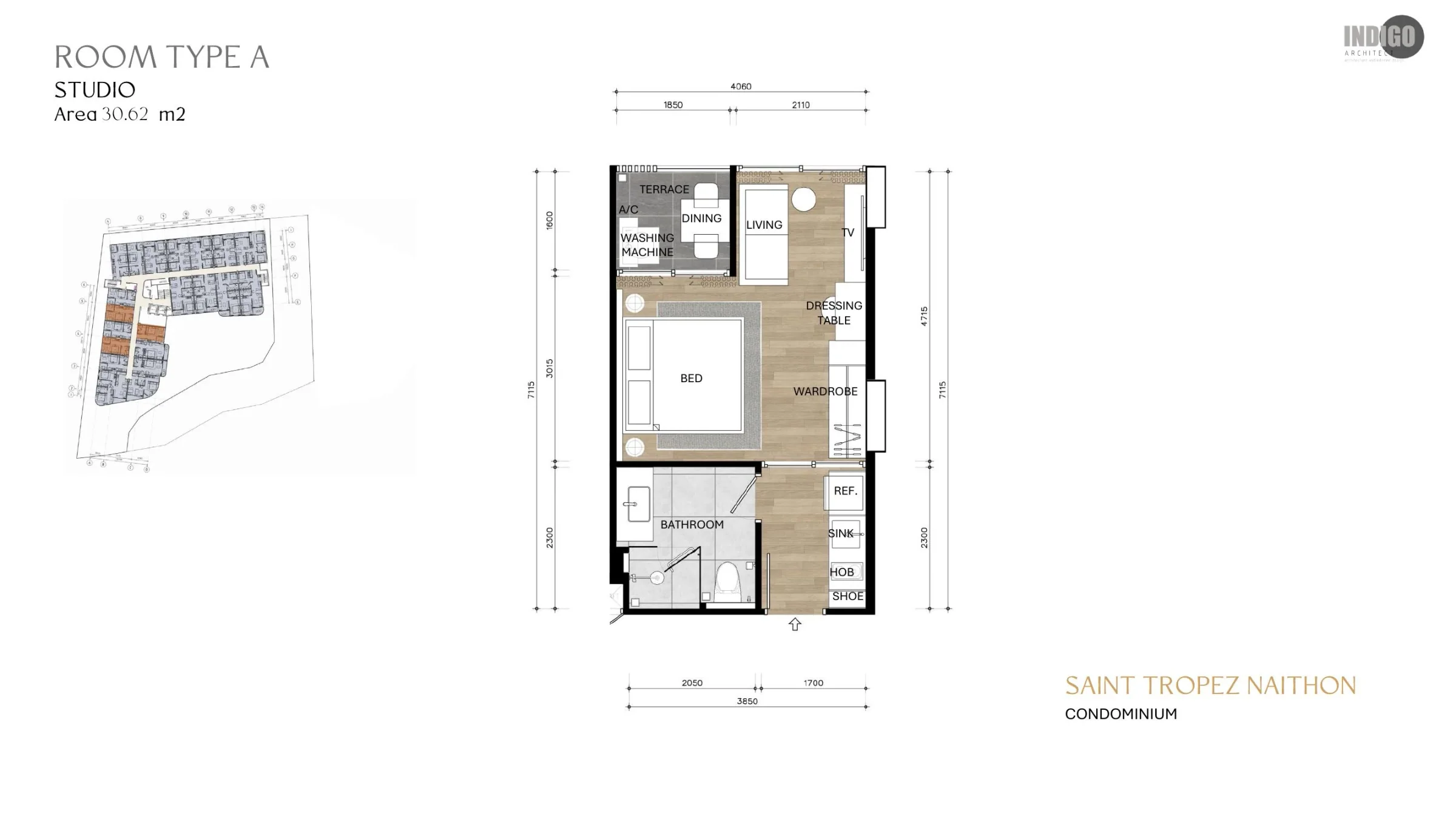 Saint Tropez Naithon — Studio floor plan