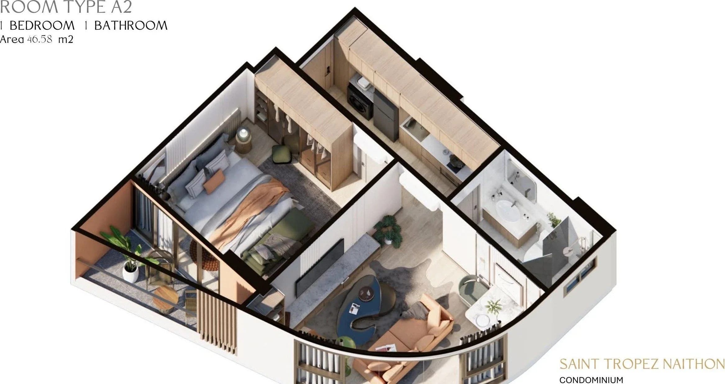 1-bedroom type A2 — interior overview
